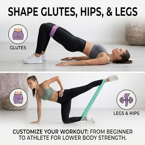 Fabric Resistance Bands for Working Out, 3 Levels Non-Slip Booty Bands for Women Men, Cotton Exercise Loop Bands for Legs and Butt, Glute Workout Squat Bands Set for Home Gym Fitness Yoga