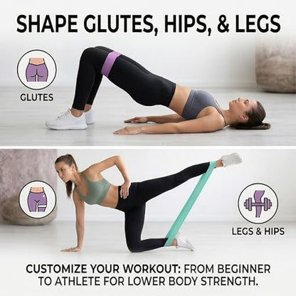 Fabric Resistance Bands for Working Out, 3 Levels Non-Slip Booty Bands for Women Men, Cotton Exercise Loop Bands for Legs and Butt, Glute Workout Squat Bands Set for Home Gym Fitness Yoga
