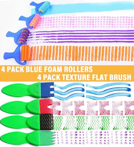 53-Pack Sponge Paint Brushes, Washable Painting Brushes | Toddler Painting Set, Early Learning Foam Roller Sponge Art Crafts Kit with Storage Bag, Creative Gift - style: 53 Pcs