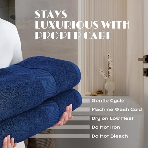 Luxury Soft Bath Sheet Towels Set - 650 GSM Cotton Luxury Bath Towels Extra Large 35x70 | Highly Absorbent and Quick Dry | Hotel Quality Extra Large Bath Towels Oversized, Navy Blue, 2 Pack - color: Navy Blue, size: Bath Sheets, 2 Pack