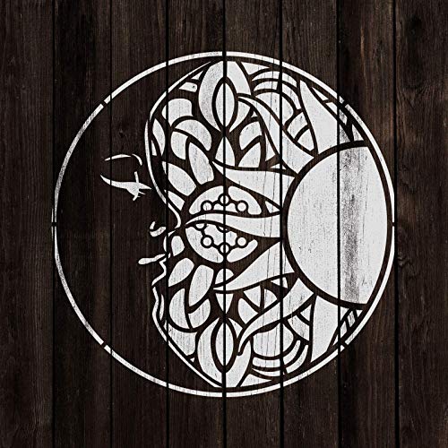 Mandala Sun and Moon Stencil - Sun & Moon Mandala Templates, Boho Stencils - size: 15"x15"