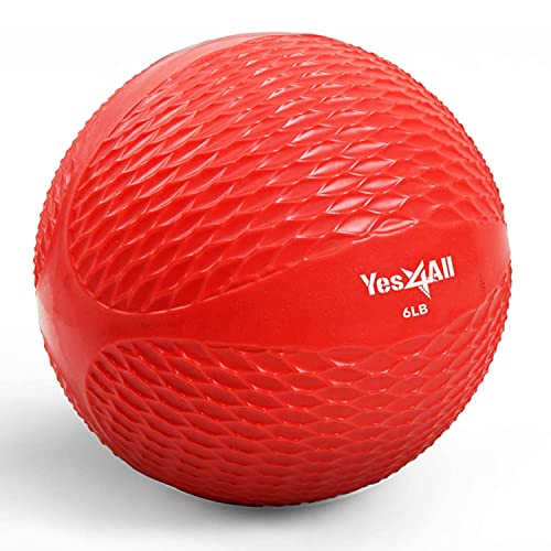 Yes4All Weighted Toning Balls for Exercise, Soft Medicine Balls for Exercise, Pilates, Yoga, Balance, Flexibility, 2-10lbs - color: Red, style: B. Diamond Grip - Knurl