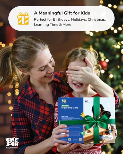CHEFAN Sequencing Cards for Kids, Speech Therapy Sequence Game with Board, Preschool Kindergarten Storytelling Sentence Building Learning Activities (3 Steps) - size: 3-Step Board