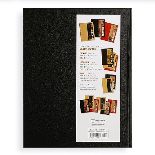 Sketchbook 8.5 x 11" Black Hardcover Mixed Media Sketchbook for Drawing: Acid-Free Quality Paper (128 pages) (Union Square & Co. Sketchbooks)