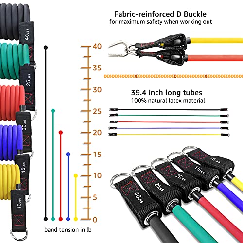TheFitLife Resistance Bands Set with Handles, Door Anchor and Ankle Straps | Workout Bands for Muscle Strength Training, Home Gym Fitness, Full Body Exercise for Men, Women, Pilate, and Physical Therapy