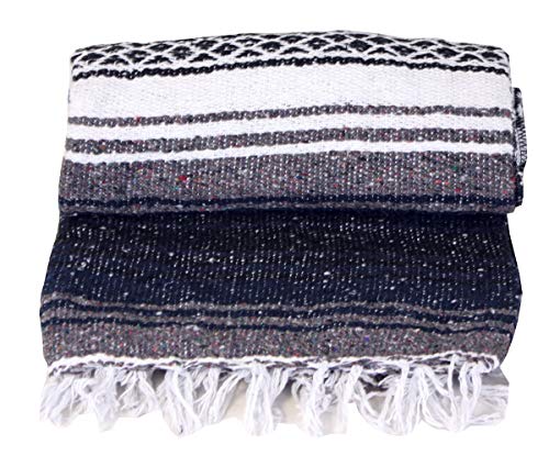 Canyon Creek Authentic Mexican Yoga Falsa Blanket (Dark Blue) - color: Dark Blue