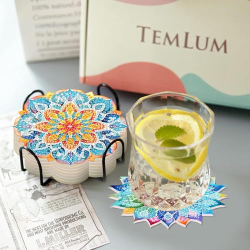 8 PCS Succulent Diamond Art Coasters with Holder, DIY Flowers Diamond Painting Coasters Kits for Adults, Non Slip Hardwood Bases Plants Mosaic Dot Painting Coaster Gift Set for Beginners 4x4 Inch - color: BDWY184-US