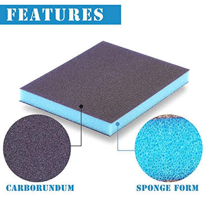 8Pcs 120 Grit Sanding Sponge, Jamiikury Fine Sanding Blocks Washable and Reusable, Wet Dry Sandpaper Sponge for Wood Metal FurniturePaint and Drywall - size: 120 Grits
