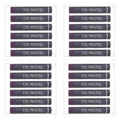 PATIKIL Purple Oil Pastels, 24Pcs Soft Oil Crayons Creamy Pastels Stick Art Supplies for Art Painting Drawing Blending Graffiti for Drawing Beginners Artists - color: Purple