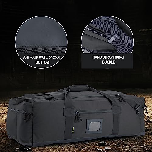 105l Large Duffel Bag For Travel, Gym & Sports - Water Repellent Polyester, Hidden Straps, Shoe Compartment - Perfect Luggage Duffle Bag Or Backpack For Men & Women - color: Black, size: L