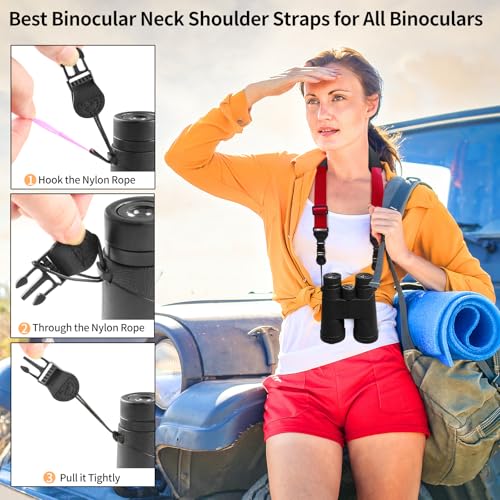 FIEIL Universal Shoulder Strap, Sandwich Mesh Padded Neck Lanyard, Replacement Comfortable Bag Strap for Camera, Cellphone Tablet,iPad, Laptop, Luggage Bag, Binocular(Red) - color: Red