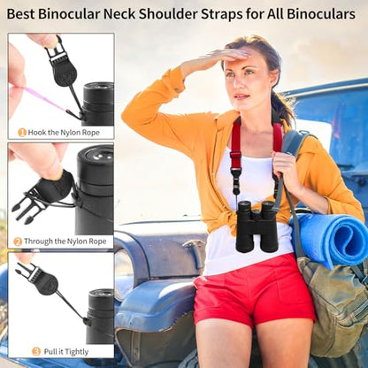 FIEIL Universal Shoulder Strap, Sandwich Mesh Padded Neck Lanyard, Replacement Comfortable Bag Strap for Camera, Cellphone Tablet,iPad, Laptop, Luggage Bag, Binocular(Red) - color: Red
