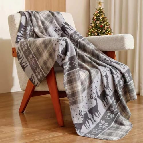 CAI TENG Fleece Blanket 6 Pack 50 X 60 Inch Christmas Blankets Throw Grey - color: Christmas Grey