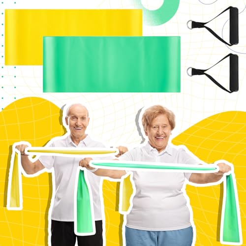 2 Pcs Resistance Band with Handles for Seniors | Chair Exercise Equipment, Physical Therapy Band, Gifts for Elderly, Women, Rehab, Physical, Grandma, Grandpa - color: black