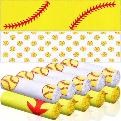 FuWeave 12 Pcs Yellow Basketball Cooling Towels Gifts 40 X 12 Inch - color: Yellow, size: 40 x 12 inches