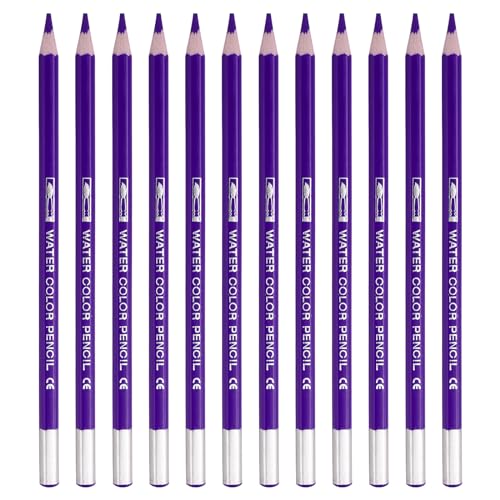 PATIKIL Watercolor Pencil, 12Pcs Water Soluble Pencils for Blending, Coloring, Sketch Drawing, Painting, Purple - color: Purple