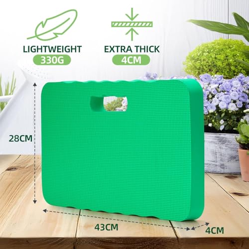 Ohuhu Premium Thick Kneeling Pad, 2-Pack Large Comfortable Gardening Knee Mat with 2 Different Surfaces, Extra Thick Knee Cushion Kneeler for Gardening, Work, Baby Bath, Exercise - color: Green