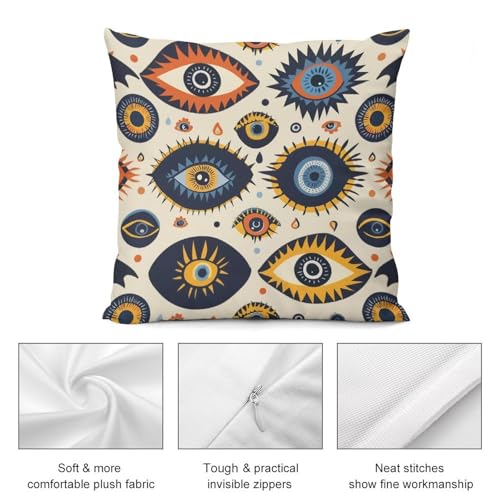 Evil Eye Decorative Throw Pillow Covers 18x18 Inch - color: Evil Eye