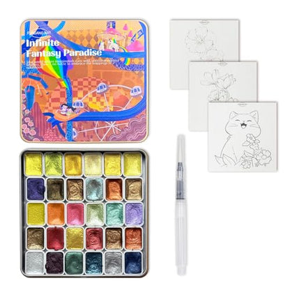 Glitter Watercolor Painting Kit, 30 Color Shifting - color: Infinite Fantasy Paradise