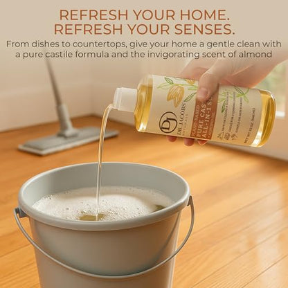 Dr. Jacobs Naturals Almond Castile All-in-One Cleaner and Soap - Plant-Based Formula for House Cleaning Floors and Appliances - Gentle on Skin and the Planet - 32 oz, 2 Pack - size: 32 Fl Oz (Pack of 2), style: Almond