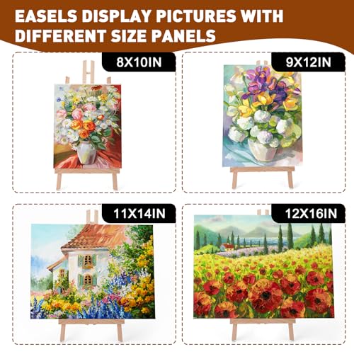 AROIC 8 Pack 15 Inch Wood Easels, Easel Stand for Painting Canvases | Art, and Crafts, Tripod, Painting Party Easel, Kids Student Table School Desktop, Portable Canvas Photo Picture Sign Holder - style: 15"-8p