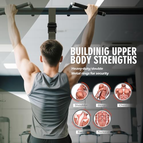 LEEKEY 5-Level Pull Up Assistance Bands Full-Body Training | Resistance Bands with Grip、Door Anchor Physical Therapy Home Gym Workouts Strength Bands for Senior/Adults - style: 75LBS-GREEN