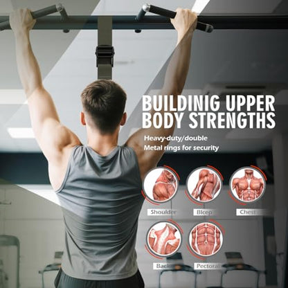 LEEKEY 5-Level Pull Up Assistance Bands Full-Body Training | Resistance Bands with Grip、Door Anchor Physical Therapy Home Gym Workouts Strength Bands for Senior/Adults - style: 75LBS-GREEN