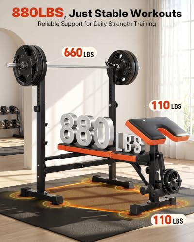 YOLEO 880-1980LBS ASTM-Certified All in One Weight Bench Set Home Strength
