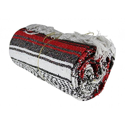 Authentic Mexican Falsa Blanket (Red)