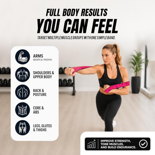 Multi-Loop Fabric Elastic Resistance Band for Strength Training - color: Pink Single Band 40-45 Lbs