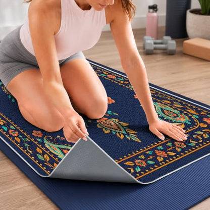 Hot Yoga Towel Non Slip, Ultra-Absorbent Yoga Mat Towel, Soft with Printed Design, Machine Washable, Yoga Pilates Towel Suitable for Exercise, Pilates, Yoga, 72x27in.Pattern - color: Pattern