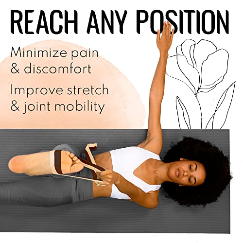 TECEUM 2 IN 1 Yoga & Mat Strap for Stretching – Cotton – 6/8/10 ft - color: Brown Beige, size: 6 ft