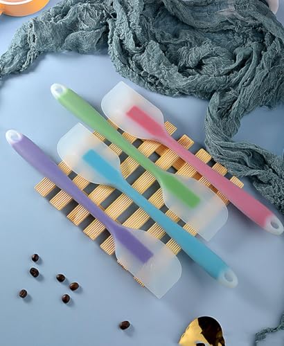 5PCS Silicone Spatula Set Heat Resistant Cake Cream Butter Spatulas Mixing Batter Scraper Non-Stick Flexible Baking Cooking Tool BPA-Free