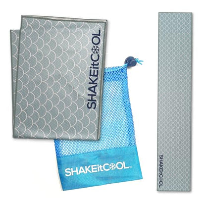 SHAKEitCOOL Original Cooling Towel – Be Cool in Style - Heat Relief, Soft, Lightweight, Sun Protection, Easy Clean - Perfect for Biking, Running, Yoga, Gym, Gardening - Green Scale - color: Green Scale