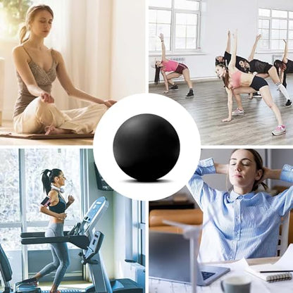WOVTE Massage Lacrosse Ball for Sore Muscles, Shoulders, Neck, Back, Foot, Body, Deep Tissue, Trigger Point, Muscle Knots, Yoga and Myofascial Release (Black) - color: Black