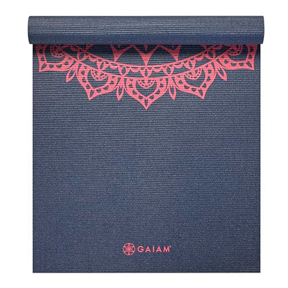Gaiam Yoga Mat Classic Print, 4mm Non-Slip Mat - color: Pink Marrakesh