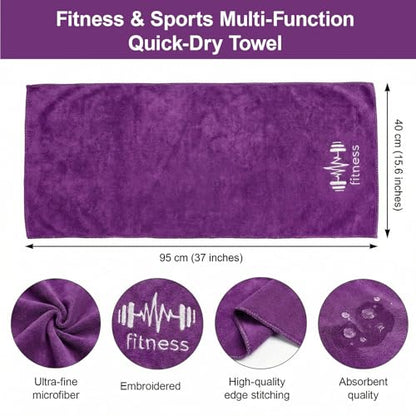 Fitness Towel, Sports Yoga Microfiber Quick-Drying Microfiber Towels for Swimming Gym and Yoga Sweat Pad, Purple - color: Purple
