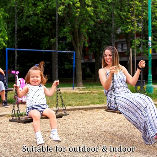 2 Pack 44in Hanging Chair Chain with 4 Carabiners, 500LB Capacity Hanging Kits Heavy Duty Hanging Chair Hardware for Hammock Swing Punching Bags Sandbag Indoor Outdoor Yoga Gym (Black,44in)