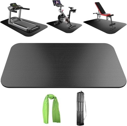 Bike Mat,Treadmill Mat,Compatible for Elliptical,Exercise Bikes, Stationary Cycles,Spin Bike,Under Exercise Bike Trainer Pad for Indoor Stationary Gym Fitness Equipment Hardwood Floor Protector - size: 71" x 30"