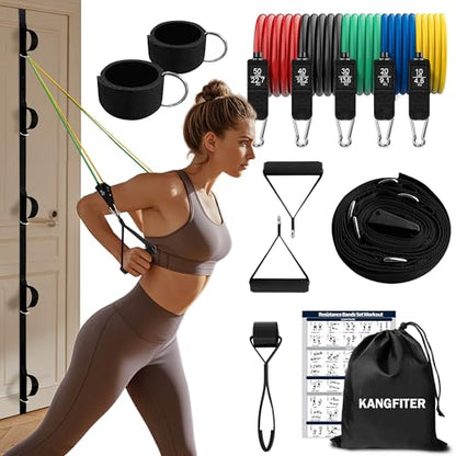 KANGFITER Door Anchor Strap & Resistance Bands for Working Out with Handles