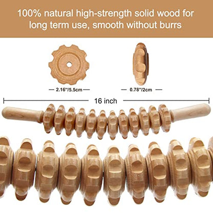Wood Therapy Massage Tools, 16 inch Professional Wooden Massage Roller Stick & Wood Therapy Tools for Body Shaping, Body Sculpting Tools, Ease Deep Tissue - style: Roller Stick