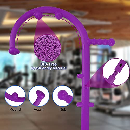 Shrdaepe Massage Trigger Point Cane, Muscle Release Tool Self Massage Hook Cane, Handheld Back, Neck, Shoulder, Leg and Feet Massager Rod, Body Deep Tissue Gifts for Men & Women, Purple - color: Purple