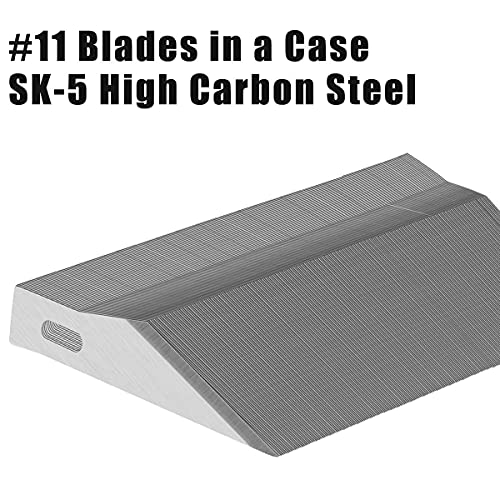 DIYSELF 300 PCS Exacto Knife Blades 11, Craft Hobby Knife Exacto Blades | High Carbon Steel Exacto Blades, Craft Knife Blade, #11 Exacto Knife Refill Blade with Storage Case for Scrapbooking, Stencil - size: 300pack #11 Blades