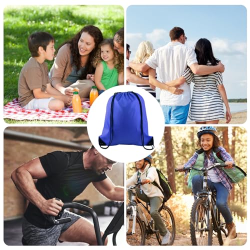 KUUQA 12 Pcs Drawstring Backpack Bags, Blue - color: Blue