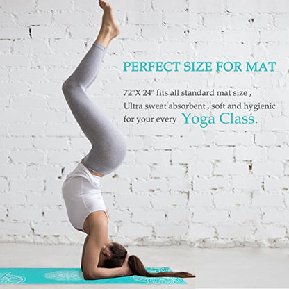 Hot Yoga Towel,Ultra Sweat Absorbent Non-Slip Hot Yoga Towels for Bikram,Pilates and Fitness - color: Teal -Mandala