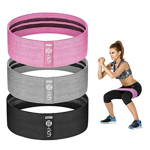 Resistance Bands, Fabric Workout Bands for Women & Men, Cloth Booty Resistance Loop Bands, Thick Squat Bands for Butt/Legs/Thigh/Hip/Glute Excersing - color: Pink/gray/black