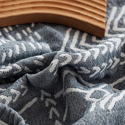 MEJU Indian Bohemia Muslin Summer Boho Blanket Throw for Bed Sofa Couch, 100% Combed Cotton 3 Layer Soft Warm Quick Dry Throw Blanket Bed Coverlet (Boho, F/Q 80 in X 90 in - color: Boho, size: F/Q 80 in x 90 in