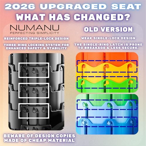 NUMANU Collapsible Stool for Adults, 3-in-1 Cushion + Bag, 620 lbs, Round | Heavy-Duty Telescoping Stool 2.5-18in, 3-in-1 Cushion Carry Bag + Drink Holder; Travel, Sports, Camping, Gardening - size: Round (Stool & 3IN1 Carry Bag)