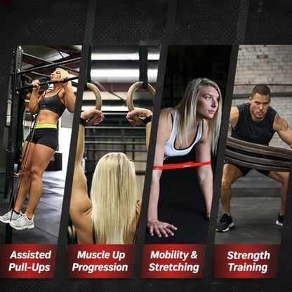 WODFitters Pro Series Pull-Up Assistance Bands – Premium Resistance Loop Bands for Assisted Pull Ups, Muscle Ups, Strength Training & Mobility – Durable Bands for Functional Fitness - color: 4 Band Set