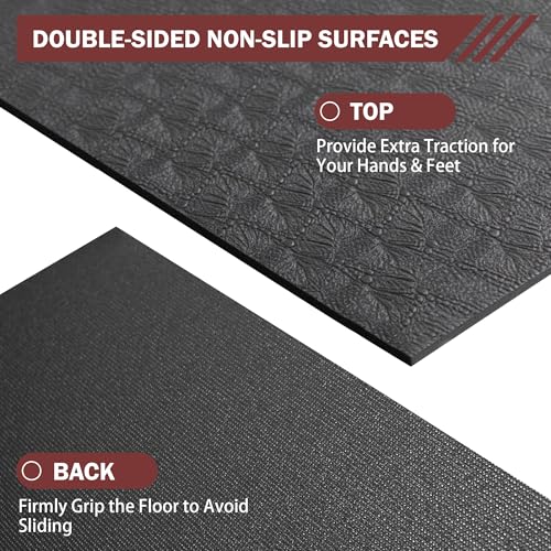 Stepwaver 엑스트라 라지 운동 매트, 1.8 x 1.2m(6 x 4피트)/2.4 x 15.2cm(8 x 5피트/9 x 5피트/10피트 x 5피트/10피트 x 5피트) 두께의 운동 매트, 홈 체육관 및 차고 바닥용, 신발 친화적, 미끄럼 방지, 매우 내구성, 두꺼운 대형 운동 매트 가정 운동용 - size: 9'×5'×0.25"